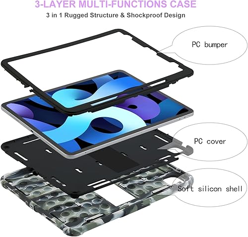 Miniatura 9 de XZC Funda para iPad Pro de 12.9 pulgadas 2022202120202018, resistente a prueba de golpes, para iPad Pro de 12.9 pulgadas, 6 generación 2022, 5
