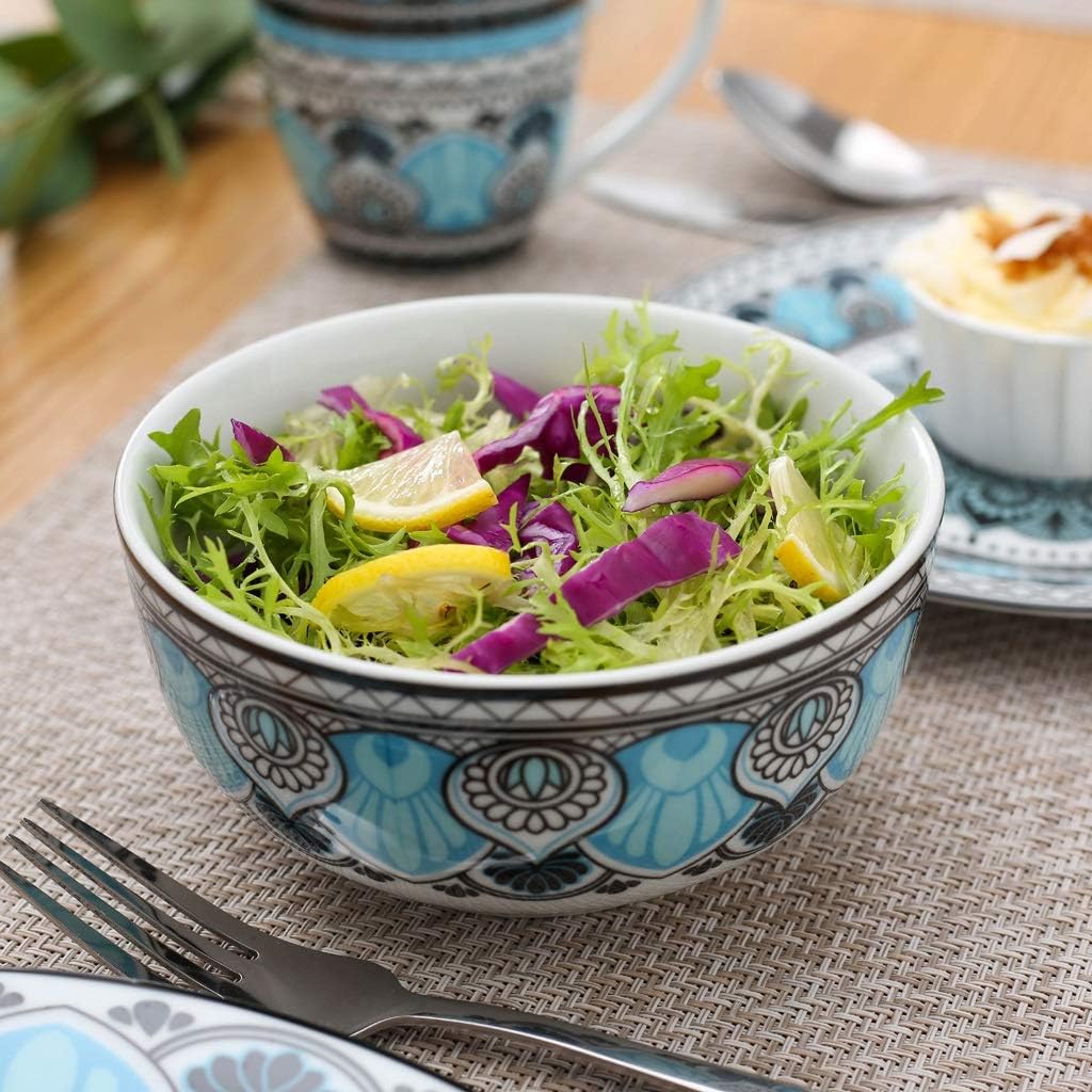 32-Piece Ceramic Porcelain Dinner Plate Tableware Set with,Dessert,Cereal Bowl,380ml Mug