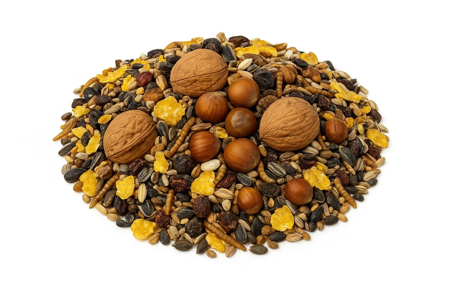 10 kg Artgerechtes Eichhörnchenfutter Ganzjahresfutter Premium Mix mit Walnüssen, Haselnüssen, Sonnenblumenkernen und Mehlwürmer für Nager Nagerfutter