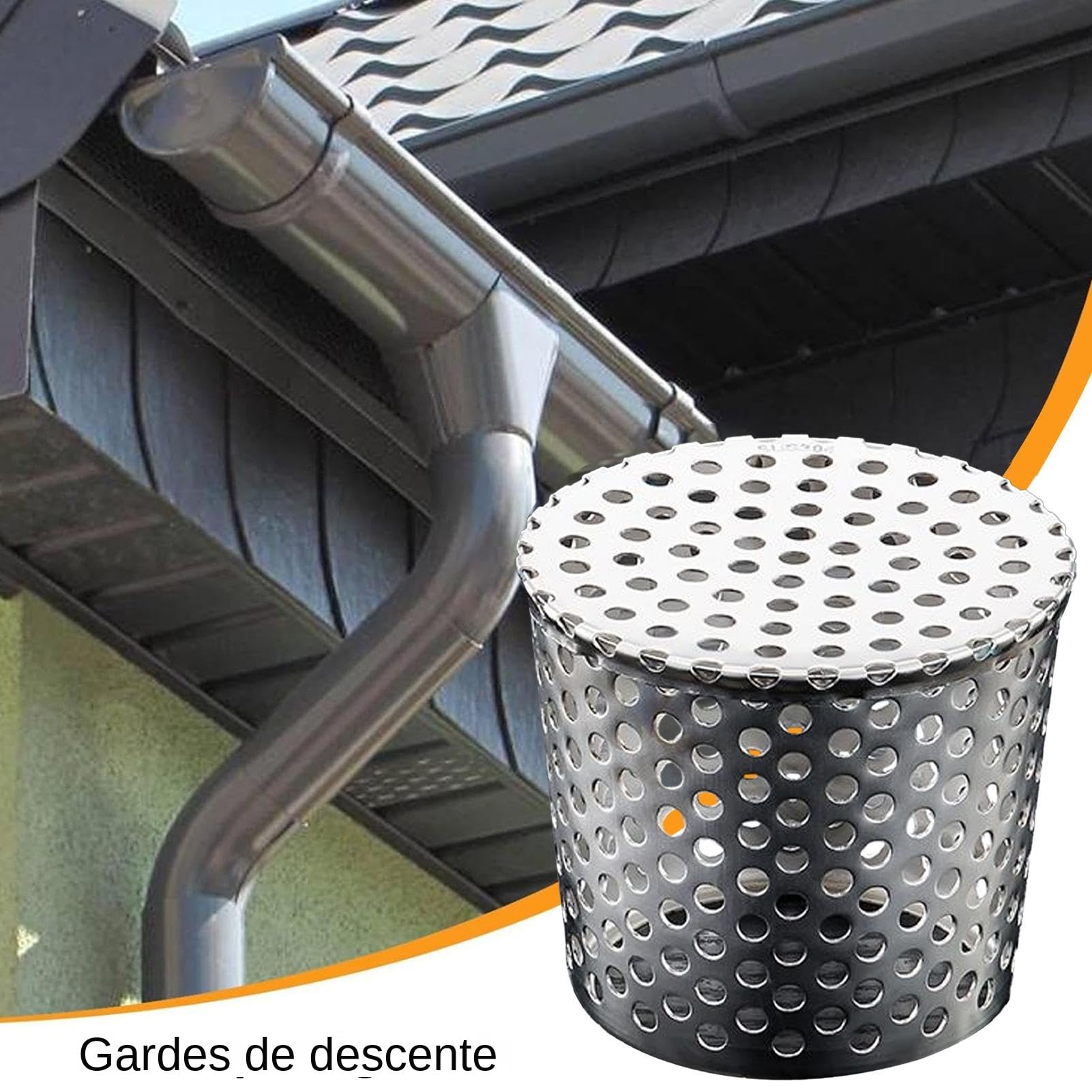 Protection De Gouttière, Protection Gouttiere Anti Feuille, Filtre Gouttière À Mailles, Crapaudine De Gouttières Filtre Gouttieres En Acier Inoxydable, Métal Crapaudines Gardes Couvertures