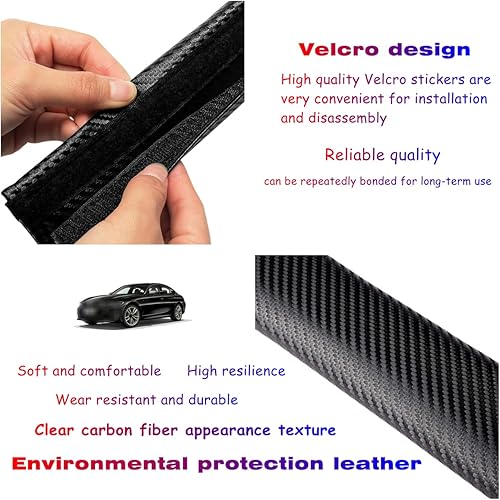 Miniatura 4 de Funda para cinturón de seguridad de coche M de 3 colores, textura de fibra de carbono, suave y cómoda, adecuada para cualquier modelo de automóvil
