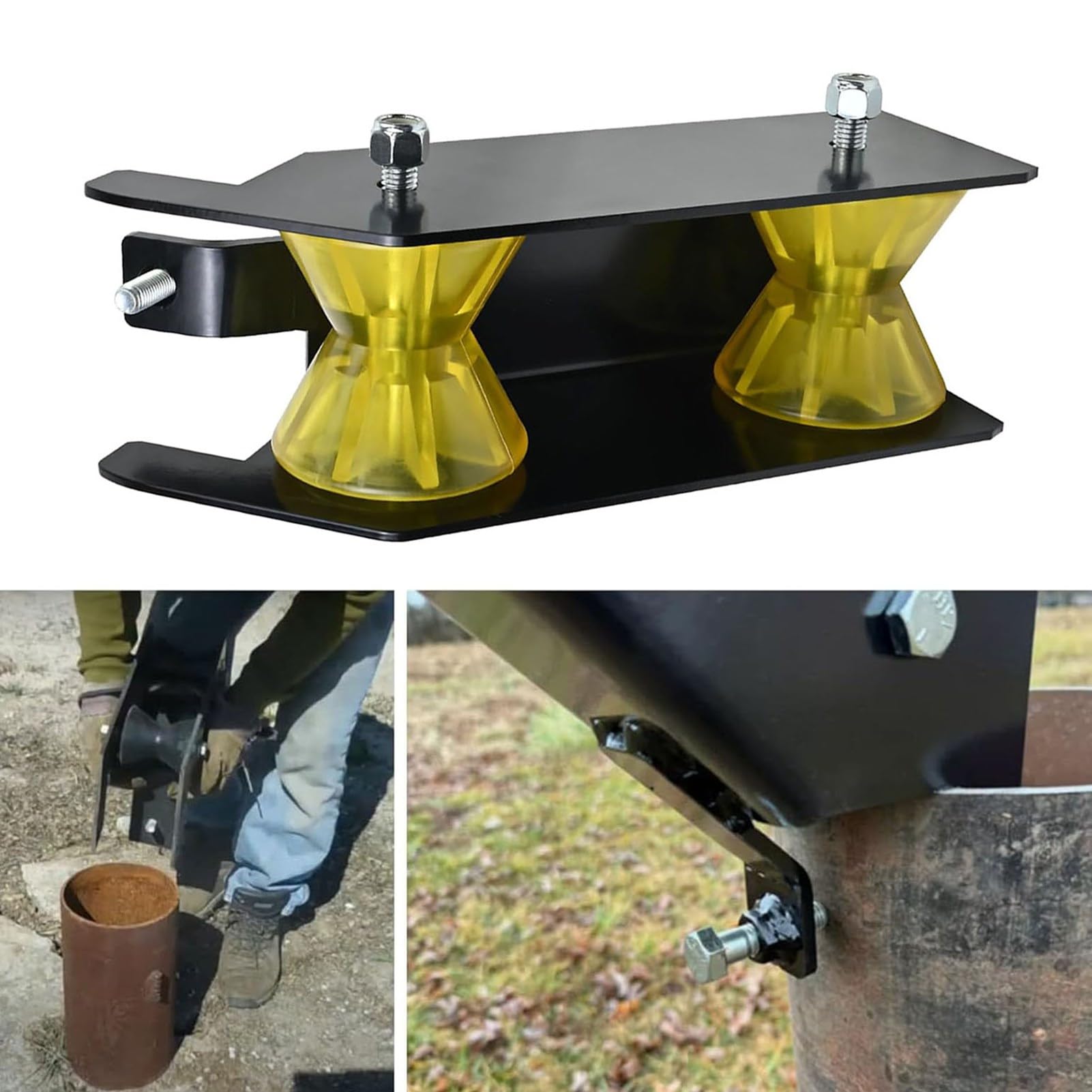 Jeanoko Strumento per Tirare Tubi per Pozzi Ad Alta Resistenza Strumento per la Movimentazione della Pompa Senza Sforzo per Installatori di Pompe per Pozzi D'acqua Rullo Incorporato in Acciaio Legato
