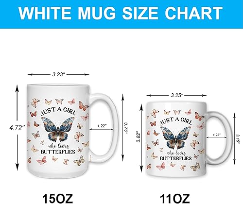 Vista 32 de Hyturtle Taza de café personalizada de mariposa para niñas y mujeres, regalos de cumpleaños y Navidad para amantes de las mariposas, regalo
