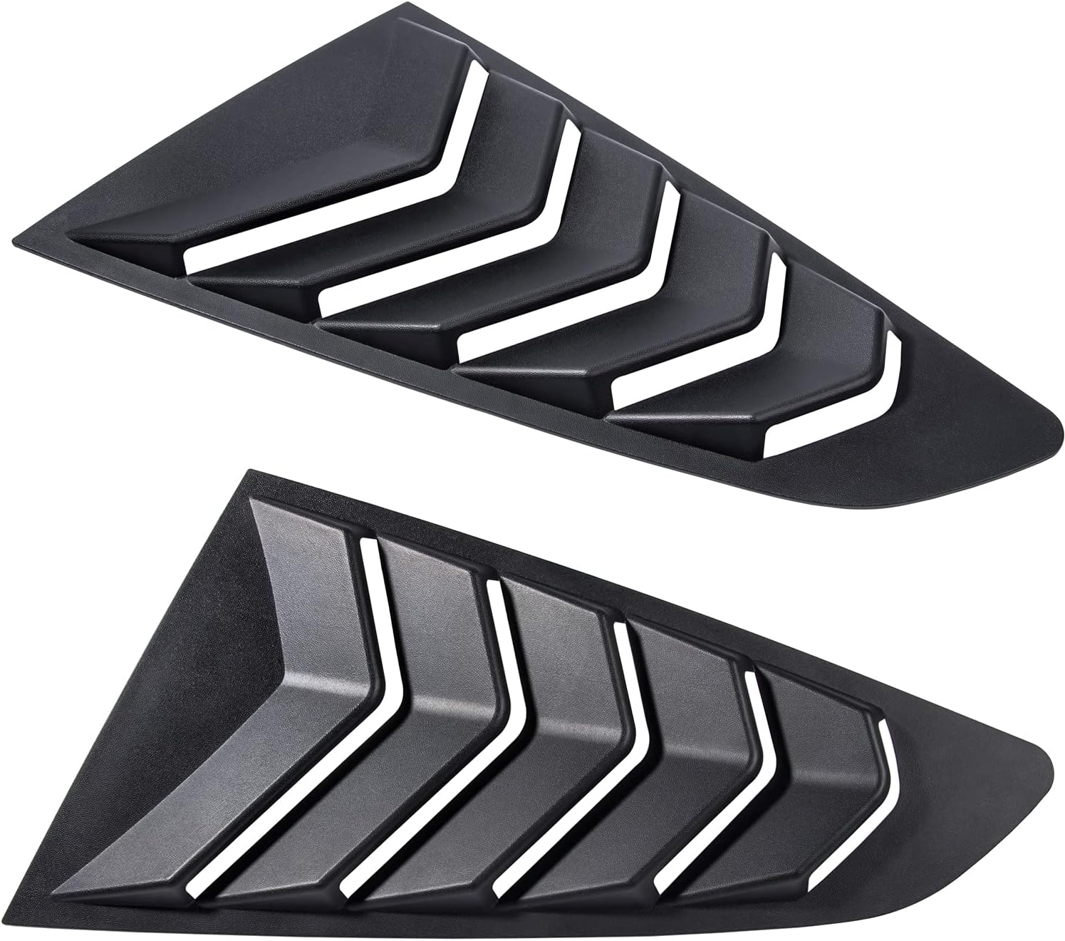 Rear + Side Window Louvers Cover Fit for Ford Mustang 2015-2023 Matte Black Window Visor Sun Shade Vent