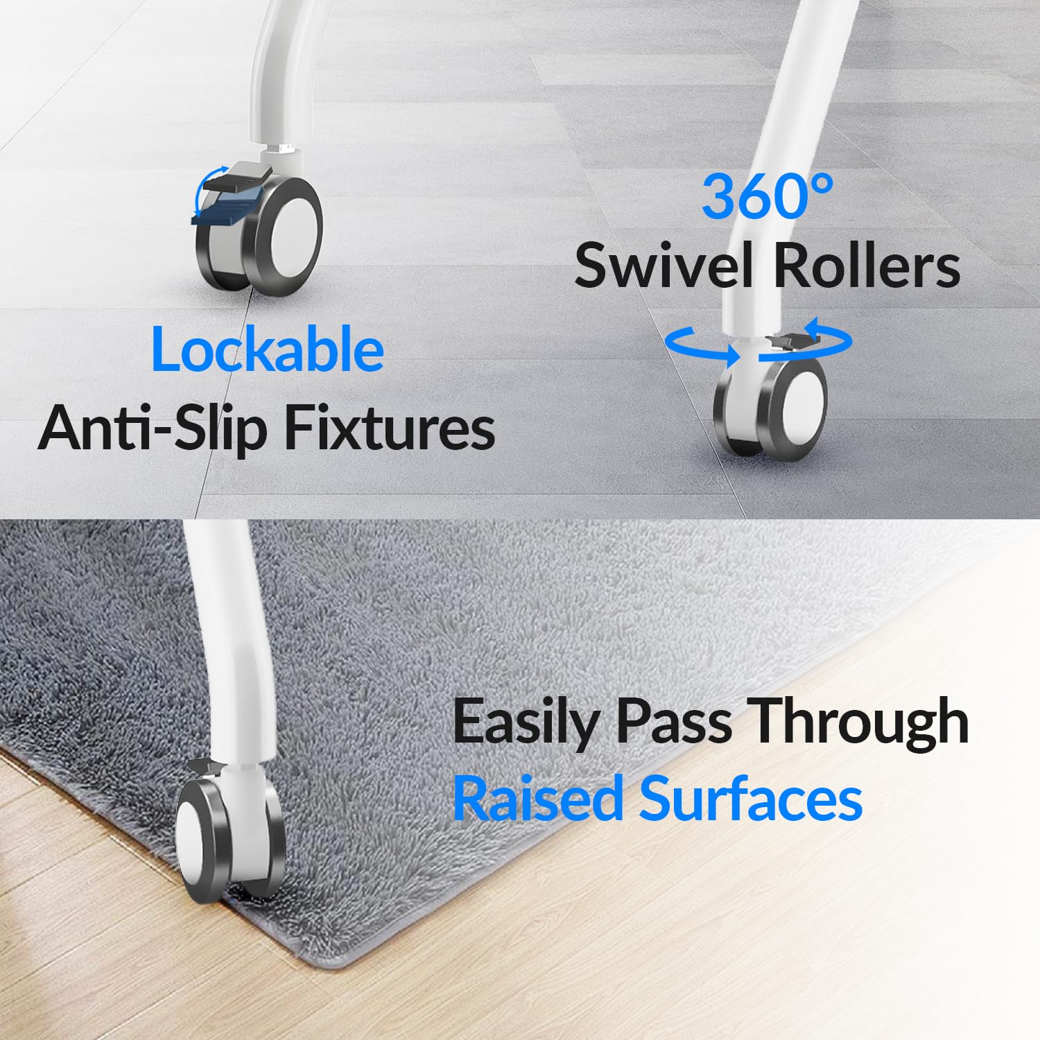 Mobiler Wagen für 75 Zoll Smart Board, tragbarer Ständer für interaktives NewBoard Whiteboard, vier feststellbare Räder, schlankes Design für das moderne Büro oder Klassenzimmer