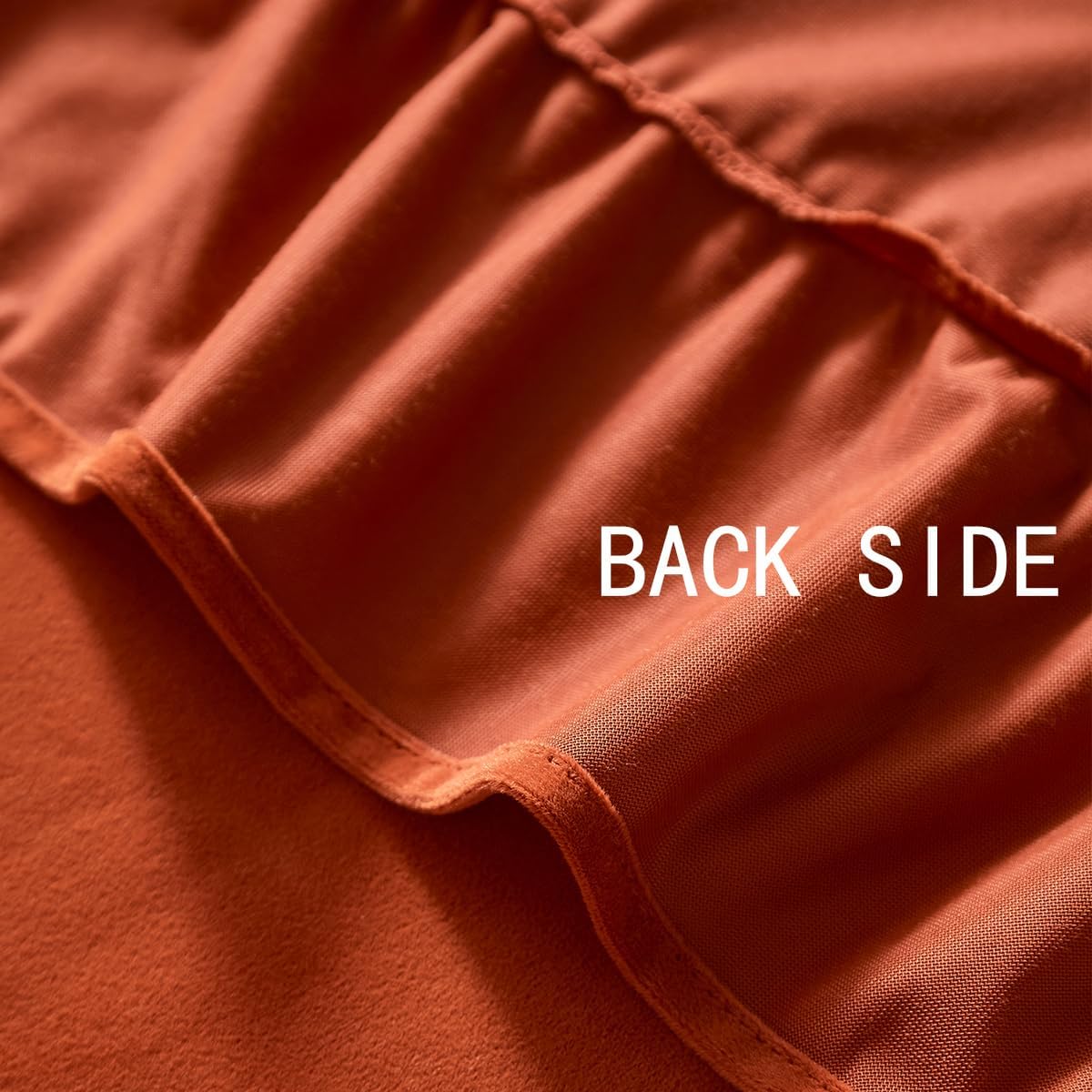 Soft Luxurious Velvet Tablecloth, Ruffled Solid Color Round Thick Tablecloth, Vintage Farmhouse Oval Style, Washable, Suitable Parties, Weddings, Baby Showers, Kitchen.（60 Inch Round） Orange - Image 5