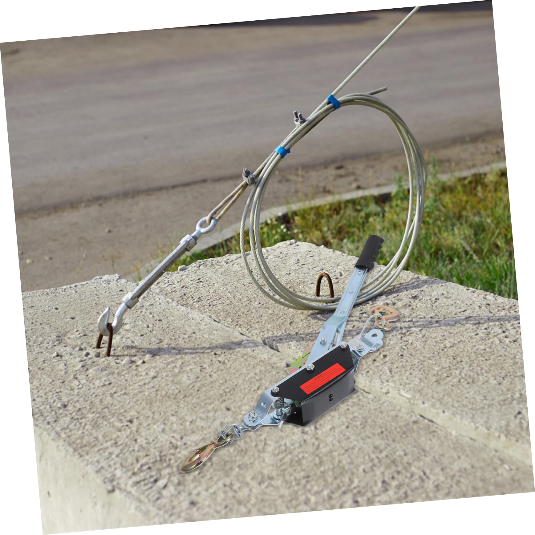 Seilspanner, verstellbar, mitziehbar, Werkzeug, Hebezeug, Abseilen, Draht, Stromsystem, Maschendraht, Zaun, Spanner, Motor, Brechstange, Abschleppseil, Abzieher zum Baumfällen, Halter, Tür, Gestell,