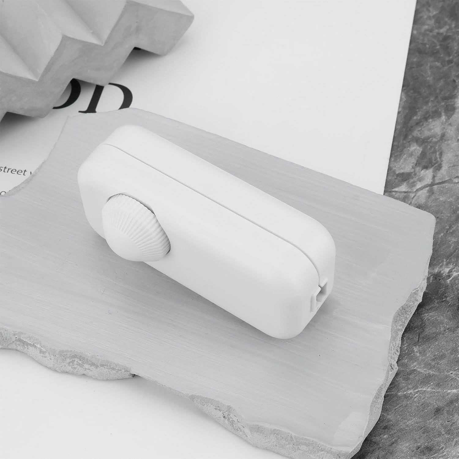 LED Dimmer Switch AC 110-240V 3-150W LED Lights Rotary Dimmer Switch Inline Dimmer Light Switch For LED Dimming Bulbs Incandescent Lamps, White