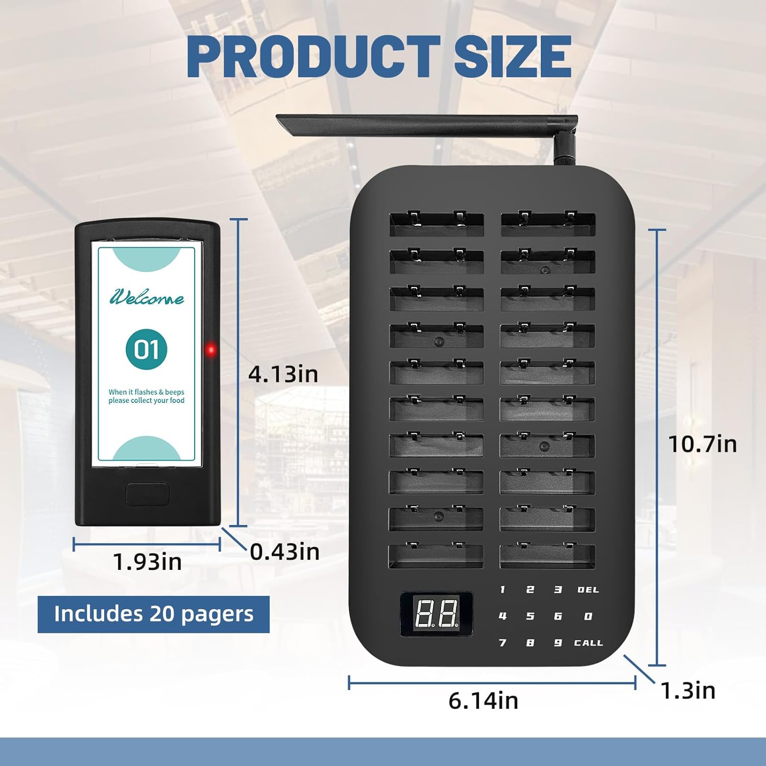Restaurant Pager System 20 Pagers for Restaurants 1640ft Long Range Wireless Calling System with Vibration Flashing Buzzer Beepers for Restaurants Food Truck Church Nursery