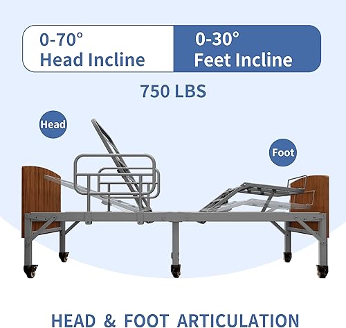 Miniatura 6 de ESHINE Base de cama ajustable con cabecero, base eléctrica ergonómica, control remoto inalámbrico, luz debajo de la cama, inclinación de la cabeza y