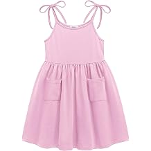 Arshiner Toddler Summer Dress Little Girls Sleeveless Bowknot Sundress Casual Beach Party Dresses with Pocket