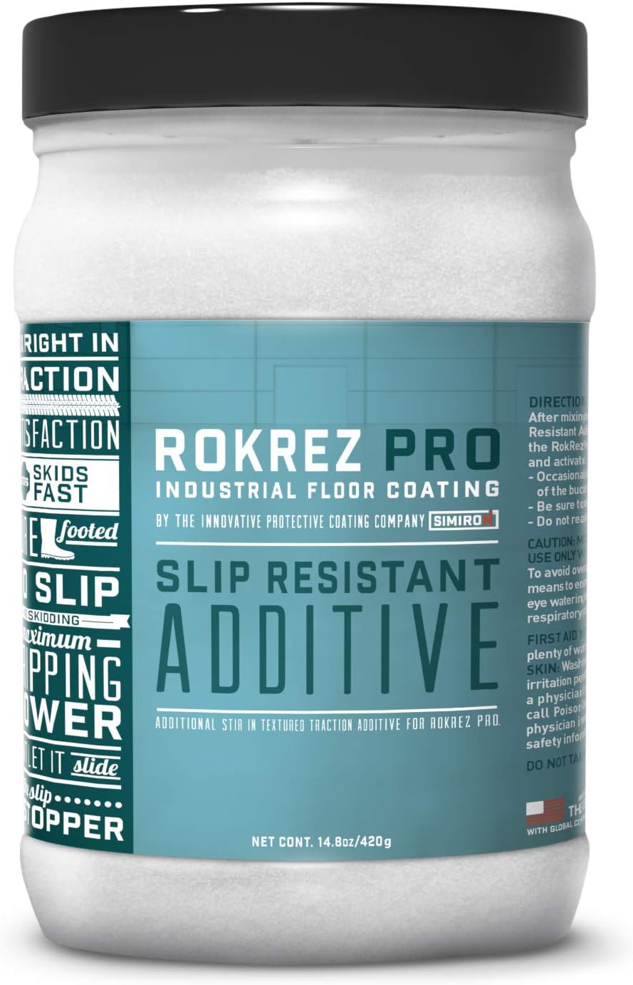 RokRez Pro Non-Slip Additive- Easy Application- Clear Finish- 1 lb Jar
