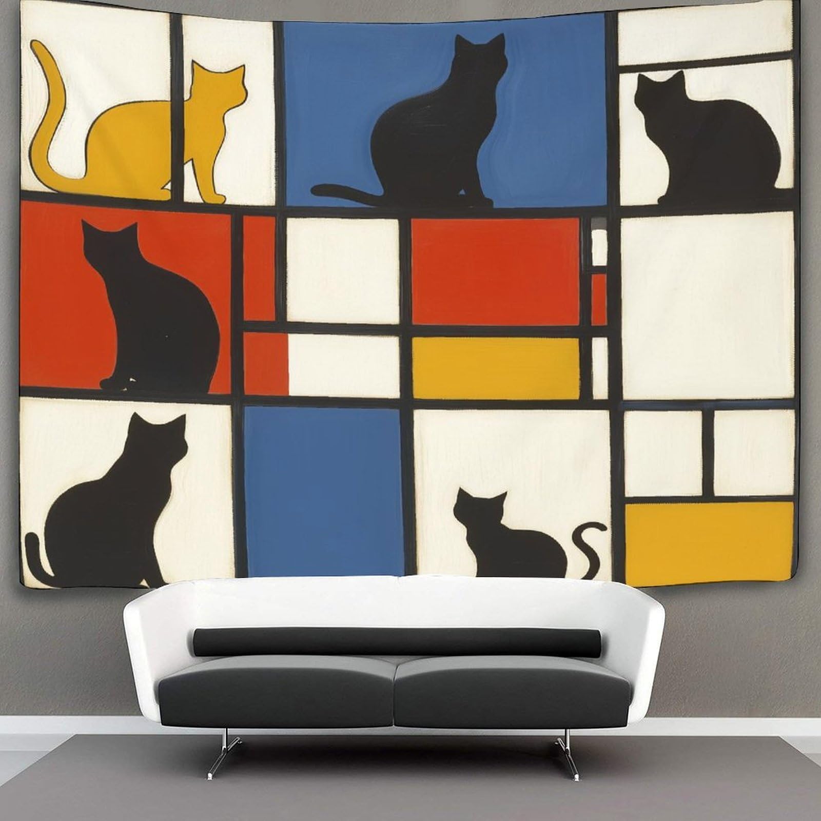 kaiyun Cute Cat Decor Tapestry,Cartoon Animals Wall Art Tapestries Wall Hangings for Living Room Bedroom Dorm 180cmx230cm