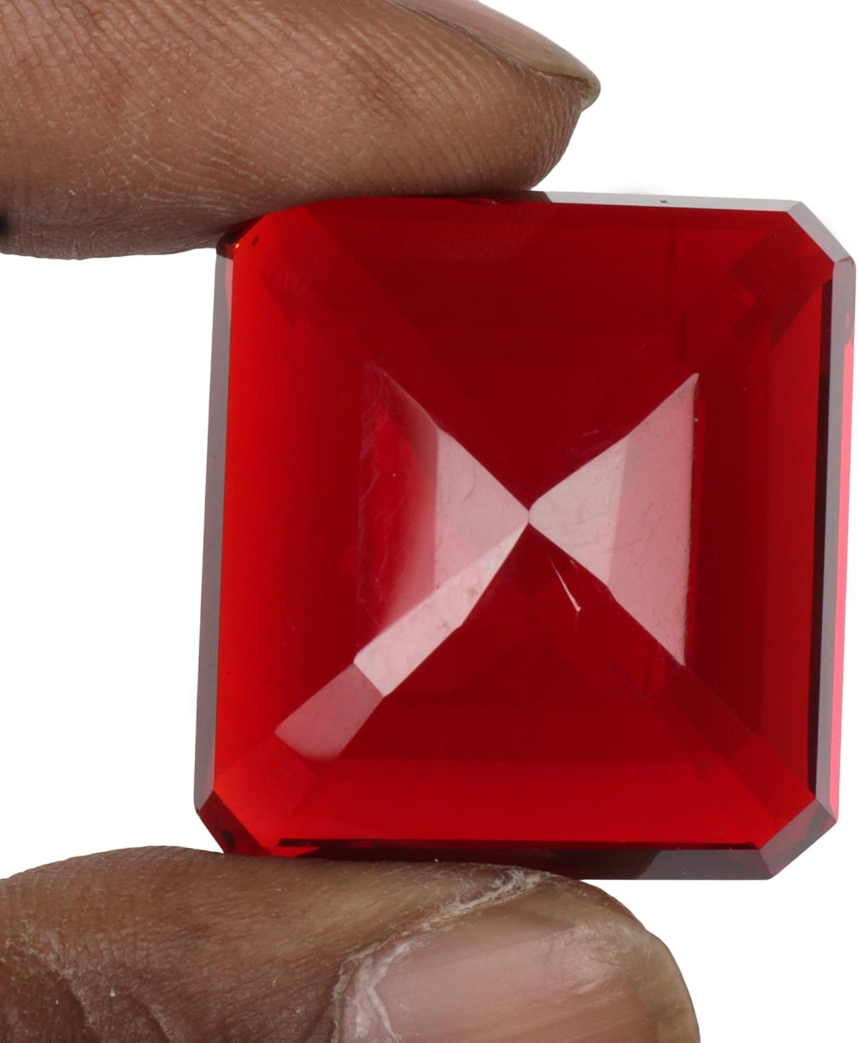 GEMHUB Red Topaz Emerald Shape 86.90 Carat Faceted Pendant Size Loose Gemstone for Pendant, Jewelry Making BS-268 image 2