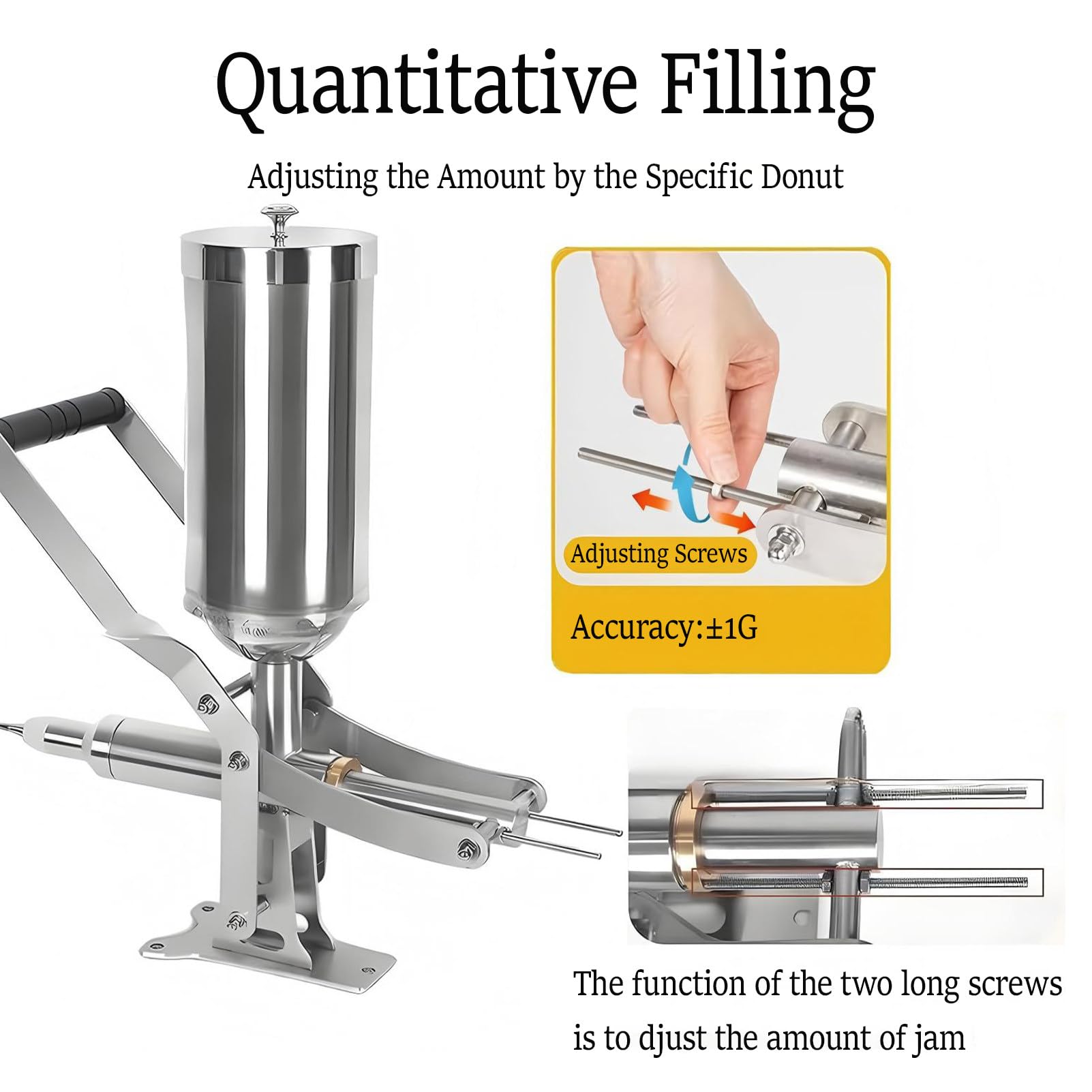 Professionelle Edelstahl Donut Füllmaschine Einstellbare Düse für Gelee Creme Churro Quantitative Filler für Bäckerei
