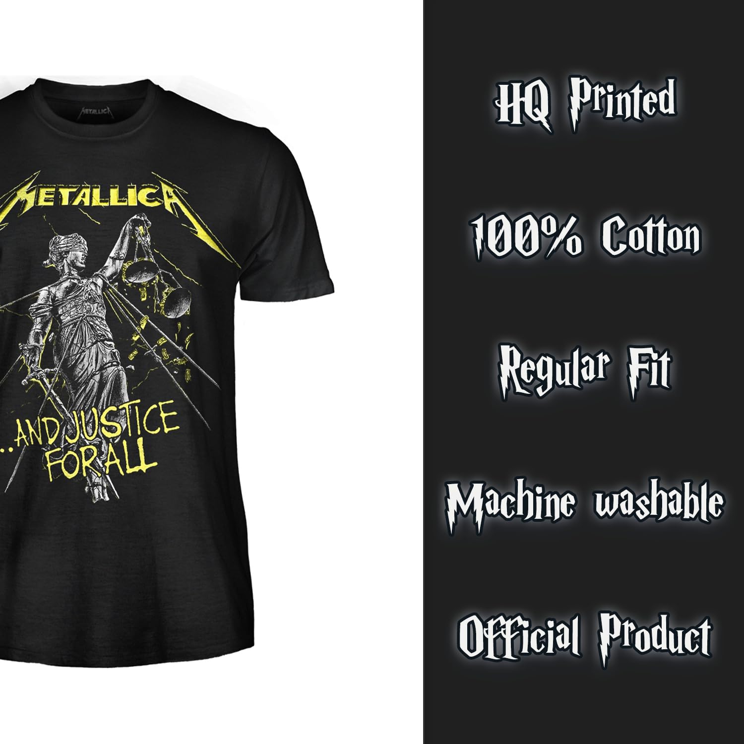 Metallica T-shirt And Justice for all. Oficjalna koszulka rockowa z zespołu Heavy Metal, koszulka unisex dla dorosłych chłopców.