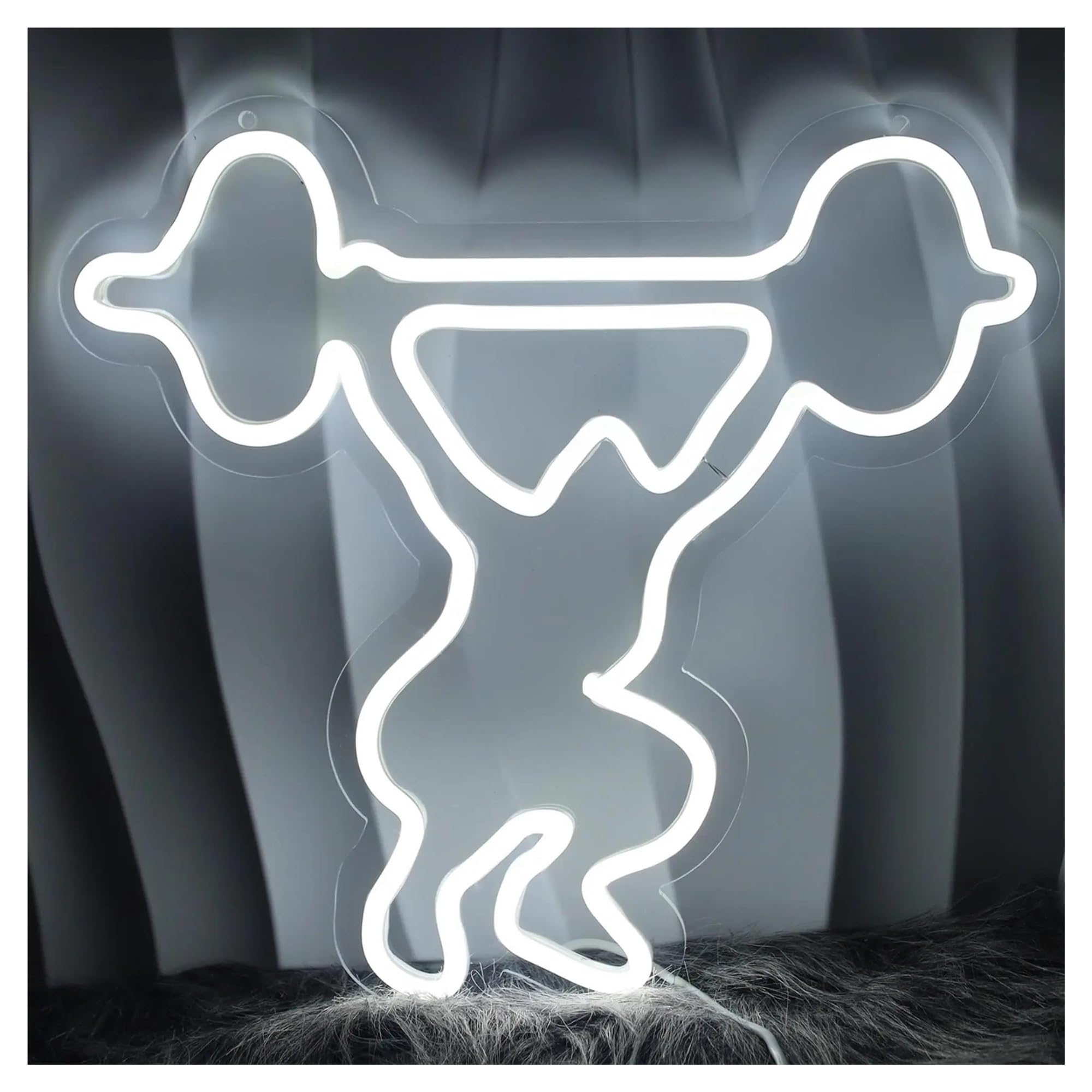 LEMST Sign Lamp Barbell Fitness Neon Sign Dumbbell Light for Gym Weightlifting Workout Room Sport Club Art Wall Decoration 34cmx32.5cm