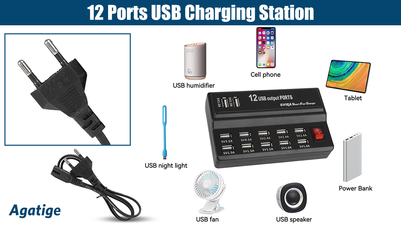 Stazione Di Ricarica Multi Porta 6 In 1 – Hub USB Con 2 USB-C E 4 USB-A – Caricatore Viaggio 150W Con Protezioni