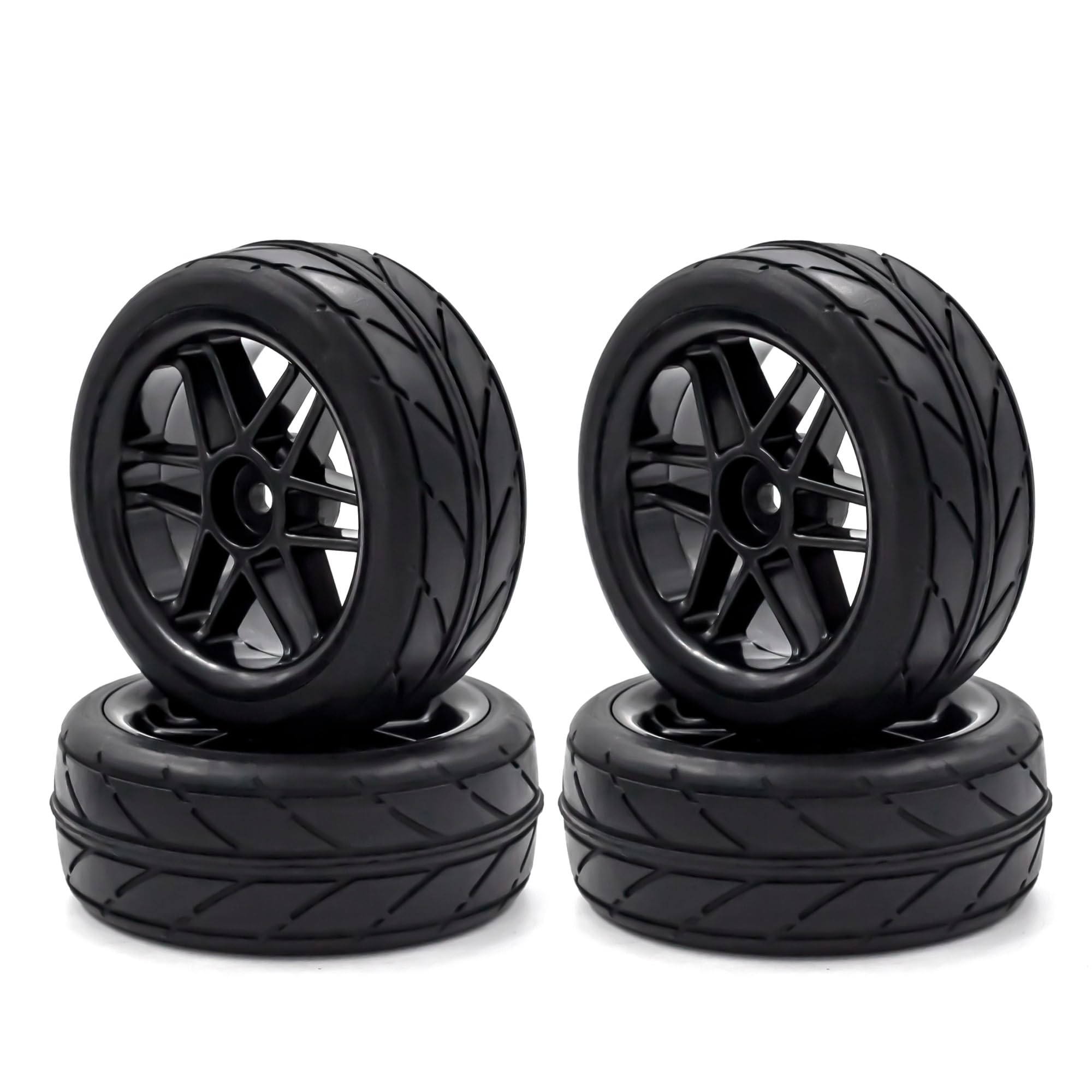 Ruedas Y Neumáticos Compatible con HSP para Tamiya para TT02 para Sakura para Kyosho 4pcs Plástico Duro 1/10 RC On-Road Ruedas Y Neumáticos Sólidos 12mm Hex RC Drift Rally Car