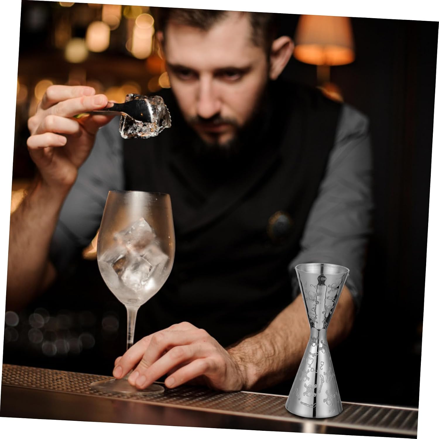 1pc Stainless Steel Measuring Cup for Bartending Jigger Scale Capacity and Reusable Cocktail Tool for Accurate Liquor Measurement