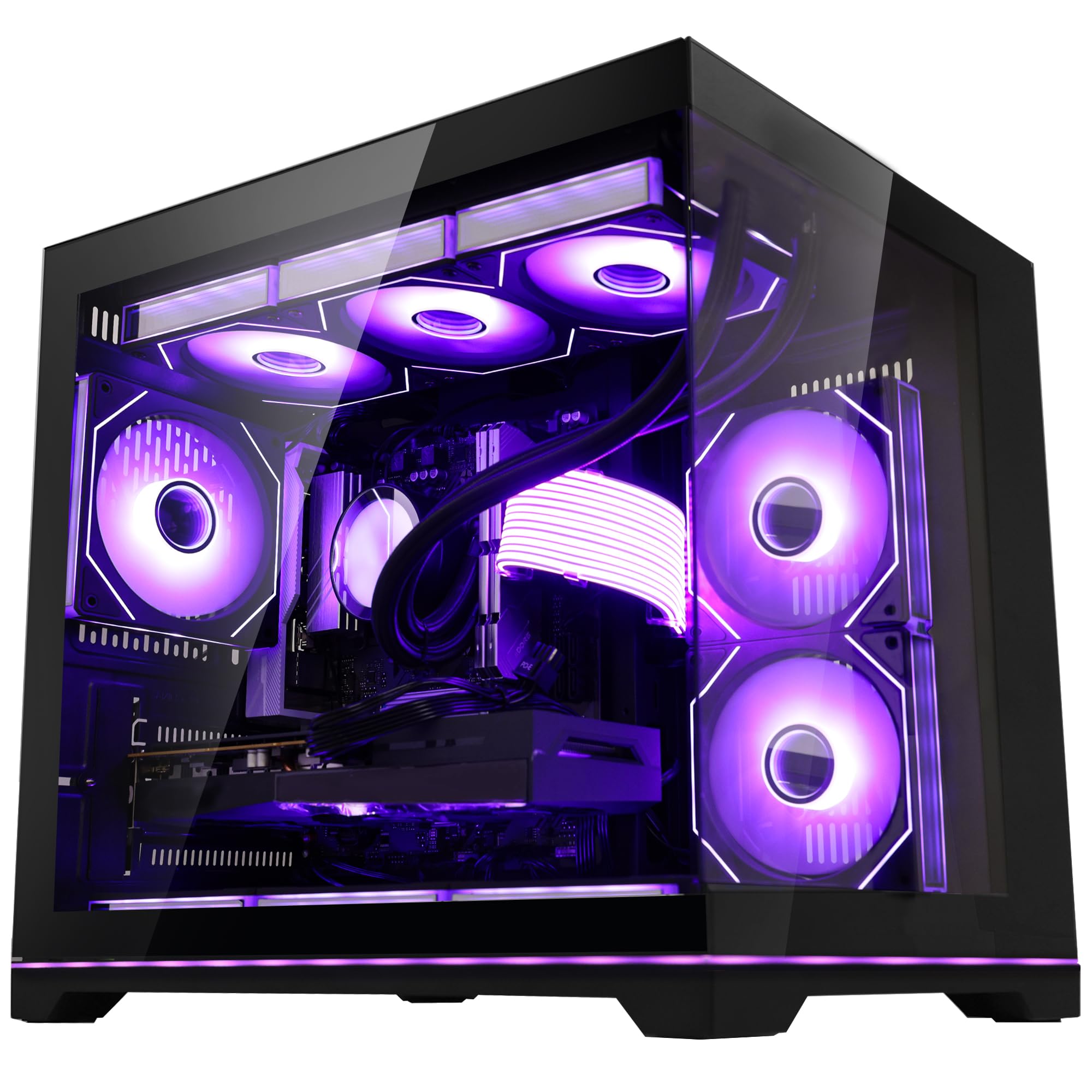 Ocean Park Gaming PC Desktop- AMD Ryzen 7 9800X3D 8-Core 4.7GHz- RX 9070 XT 16GB- 32GB DDR5- 1TB PCIe +1TB SATA SSD- 850W PSU- 360mm AIO & APP RGB Fan Control- WiFi & Bluetooth - Win 11 -Black - 4