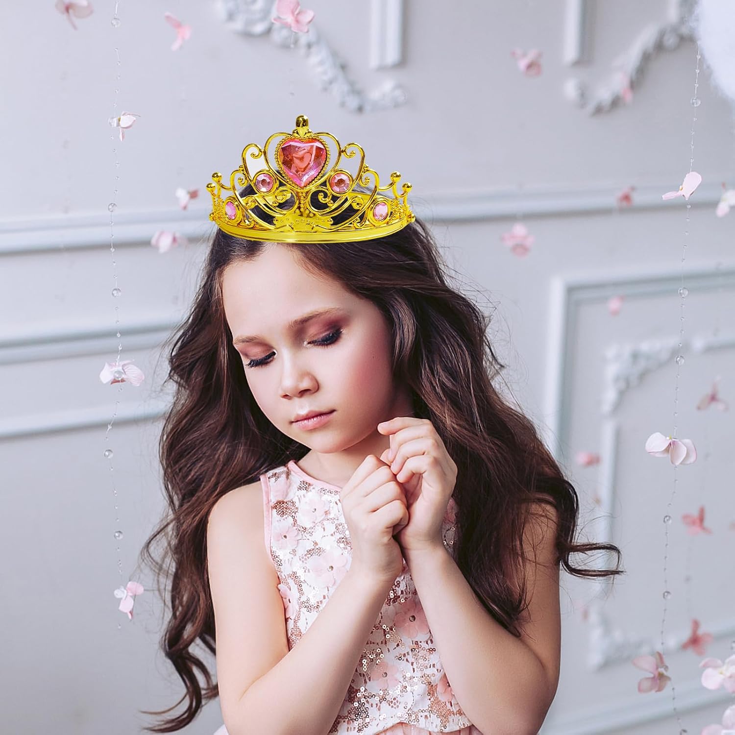 10 Pcs Royal King Crown Set for Kids Queen, Prince, and Princess Crown Plastic King Crown Jeweled Costume Accessory for Party Prom Adult Boy Girl