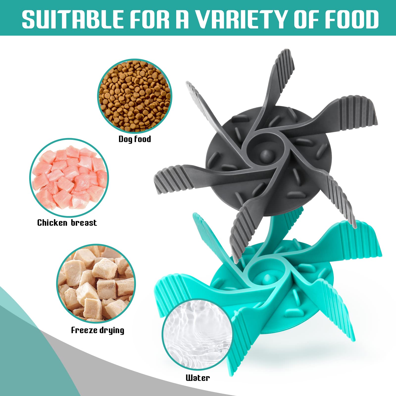 Paquete de 2 cuencos de alimentador lento para perros, comedero lento para perros con 18 ventosas, inserto de alimentador lento cortable para la mayoría de cuencos para perros o platos para perros