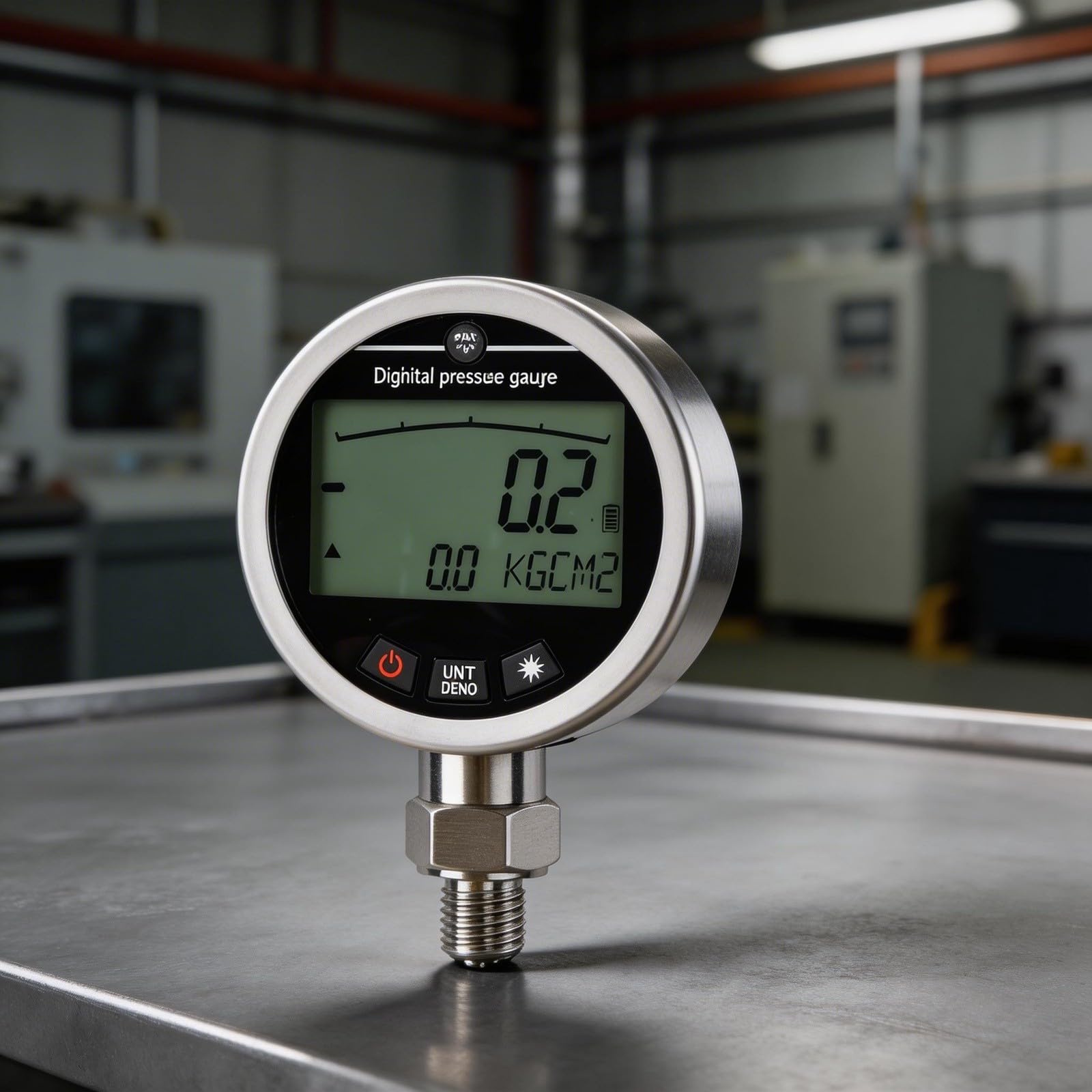 Digitales Hydraulik Manometer G1/4 Edelstahl - Präzisions Druckmesser 0-60MPa mit LCD Hintergrundbeleuchtung für Wasser Gas Öl Test(0-60MPa)