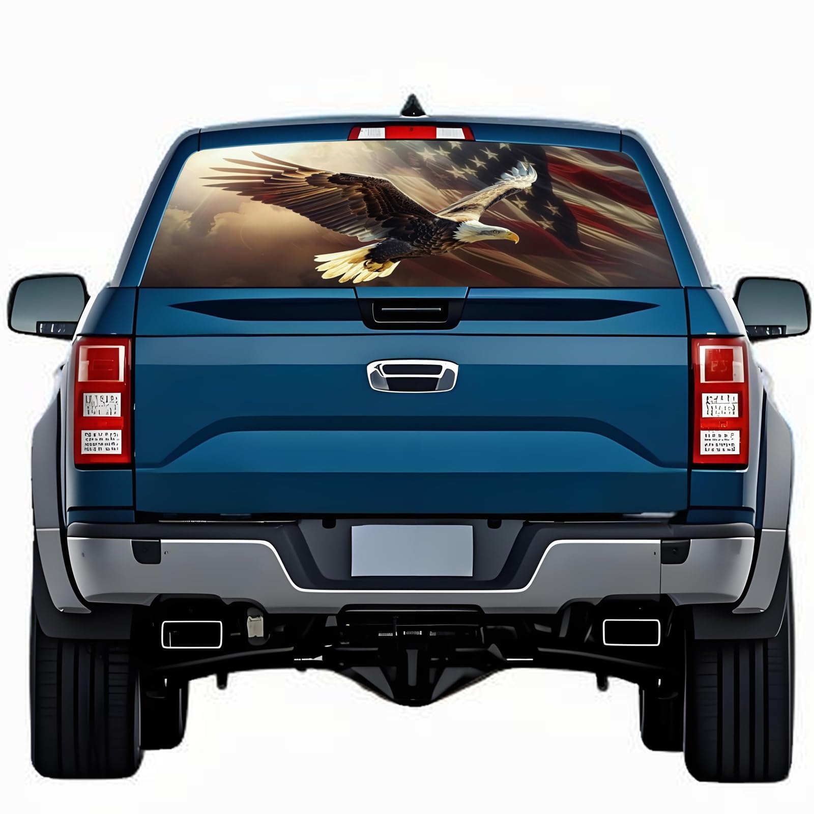 Rear Window Decals for Trucks - 65x17.3 in Back Window American Flag Decals Fit Most Pickup Trucks SUV, Vinyl Back Window Decal Truck Rear Window Graphics for Personalized