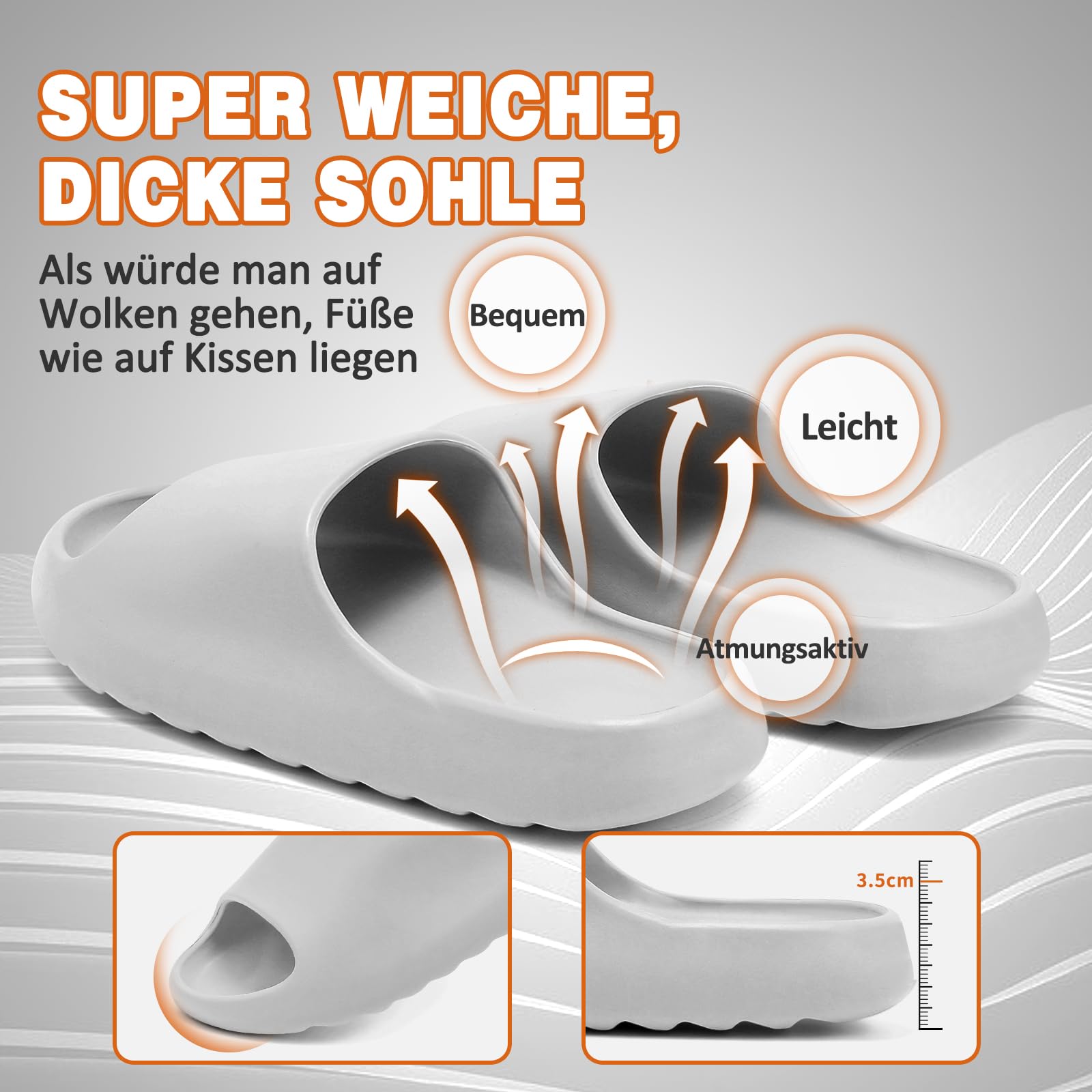 Jesindr Ciabatte Uomo Donna Estive Mare Pantofole Cozy Slides Casa Foam Slide Piscina Scarpe Nuvola Slippers Gomma Sliders Estivi Sandali