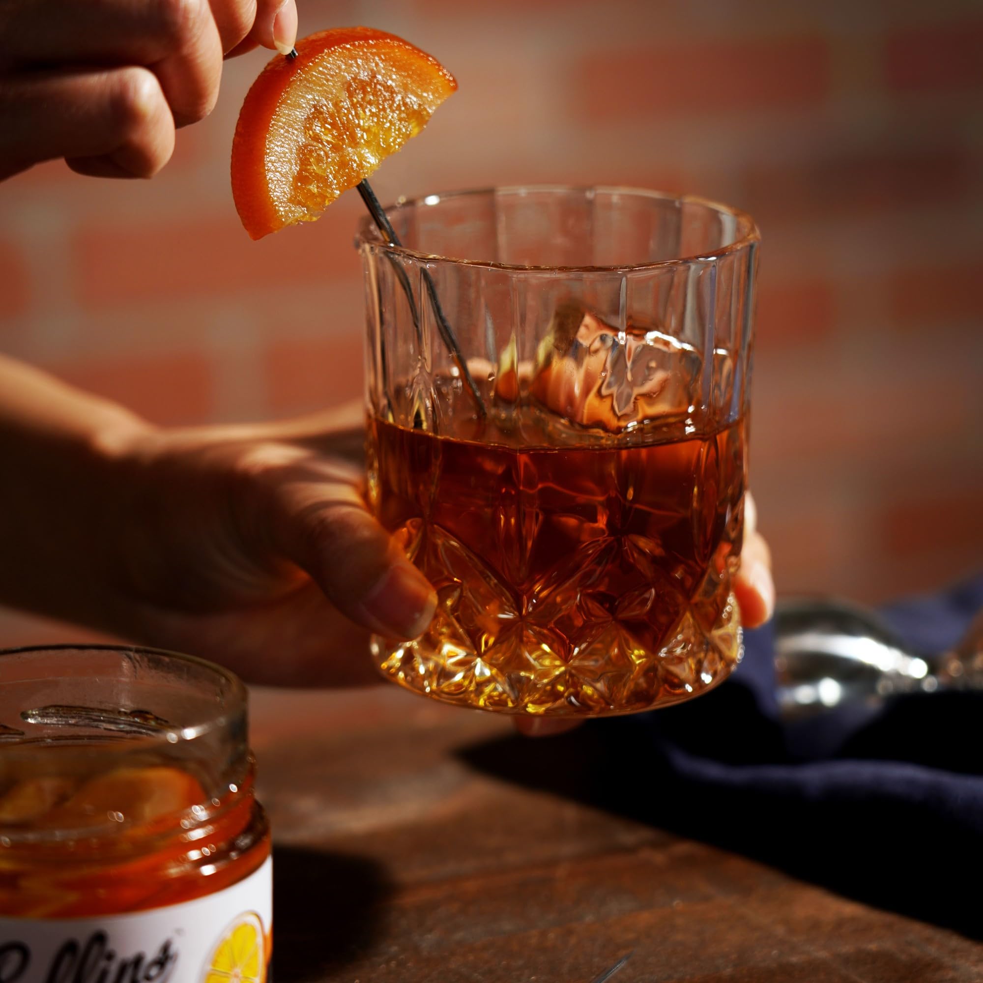 Collins Candied Orange Slices in Syrup, Candied Fruit Slices Cocktail Accessories for Drinks, Orange Slices Candy Drink Garnishes 10.6oz