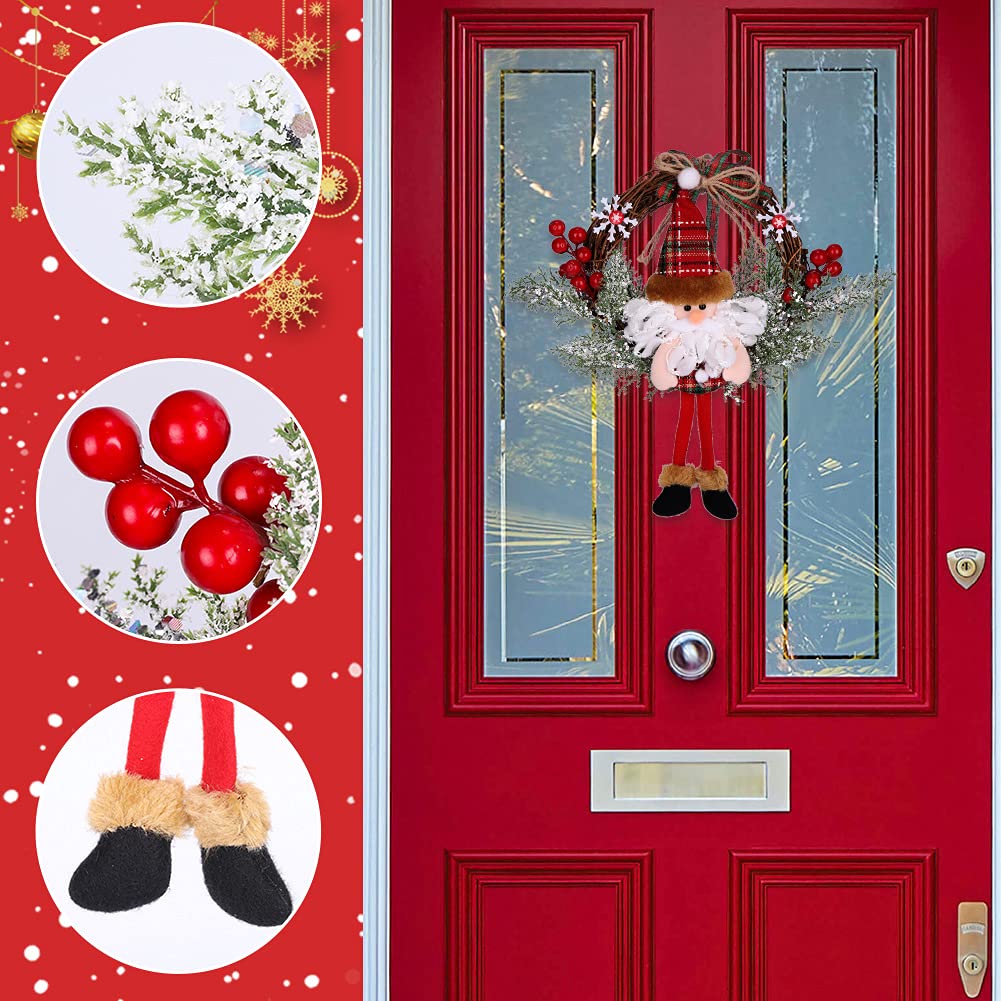 Corona de Navidad, HALOVIE Guirnaldas de Navidad 33 * 35cm para Puerta Colgante Artificial Decoraciones Navideñas Adorno de Navidad para Fiesta Regalo Ventana Pared Exterior
