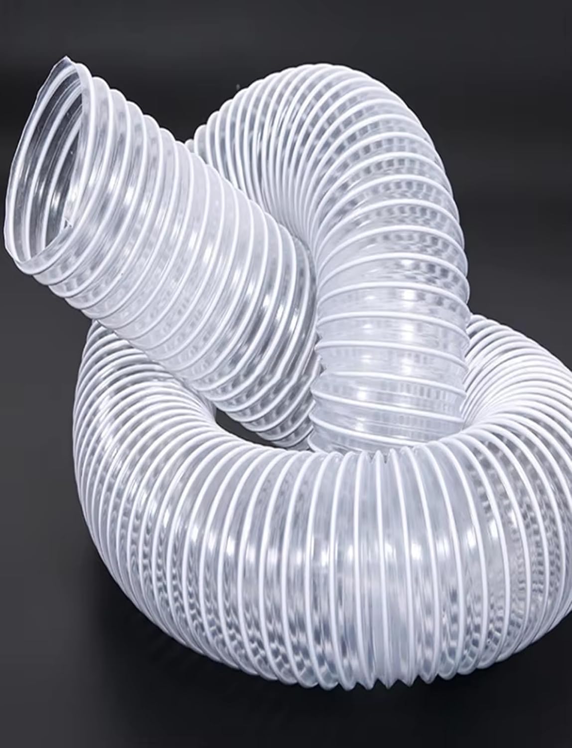 K3mq9rw One Color Soft And Tangle-Free Flexible Pvc Transparent Dust Collection Hose, Suitable For Woodworking Dust Extraction(80Mm/3.15In)