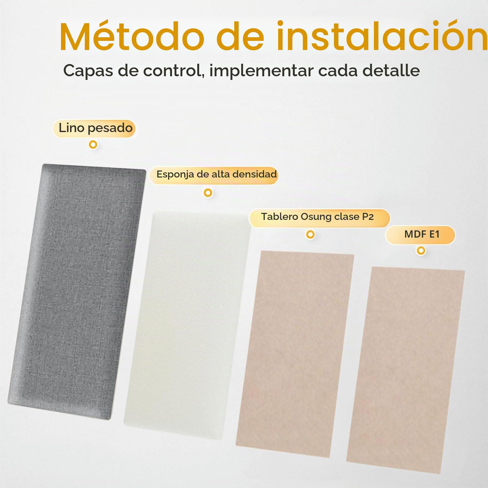 4 x 20 cm Paneles de pared 3D acolchados de lino de algodón, adhesivos anticolisión para cabecera de cama, revestimiento de pared 3D, gris claro, 40 x 20 cm