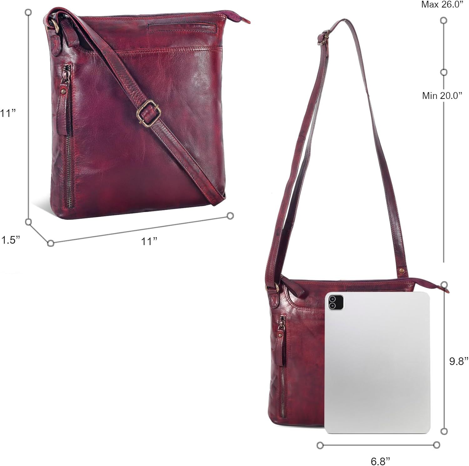 Leather Crossbody Bags for Women - Ladies Sling Handbags - Medium Cross body Purses Handbags - Purses For Women - Image 5