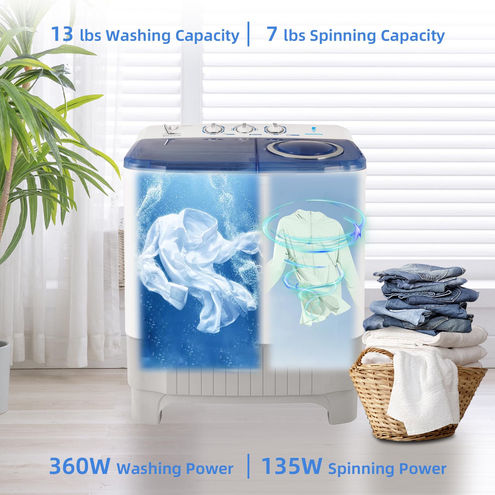 Amazon.com: JANREAY XPB60-9SVA-D Portable Washing Machine 20lbs