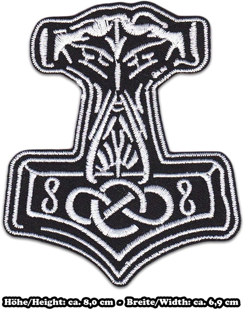 Thor S Hammer Aufnaher Aufbugler Patch Wikinger Germanen Tattoo Bugelbild Kutte Odin Donnergott Symbol Amazon De Fashion