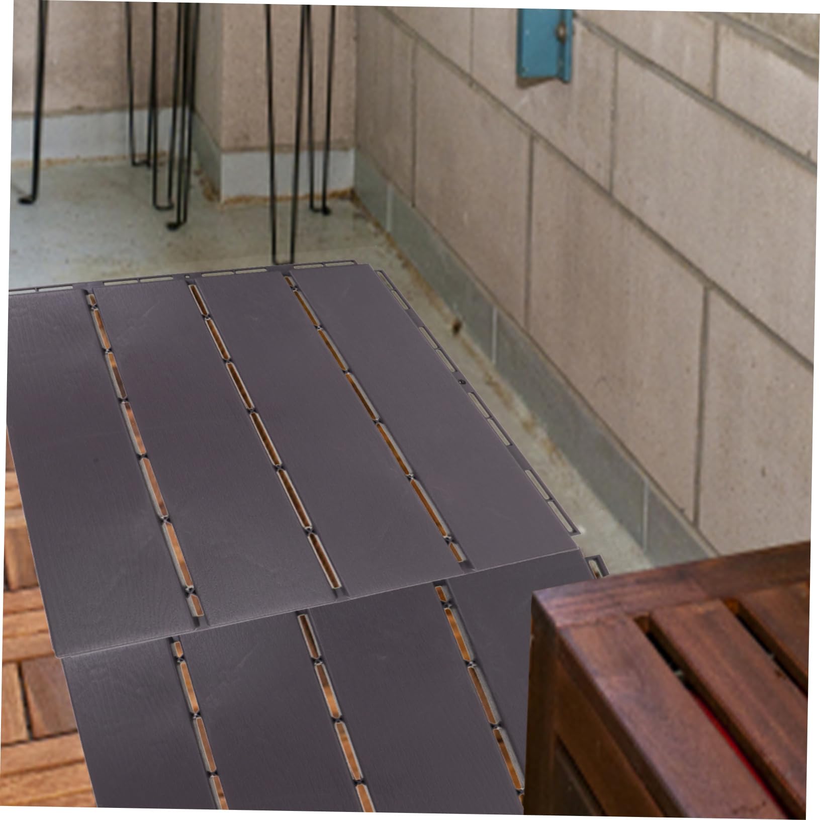 4piezas Baldosas De Patio Interlocking Para Exterior Suelo De y Jardín Diseño Resistente Al Agua Sol Instalación y Madera