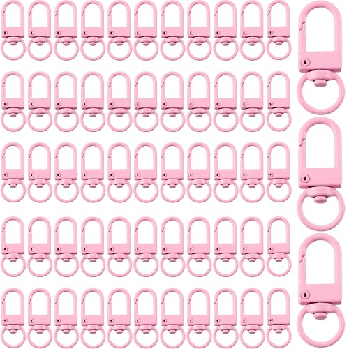 KJML DIY Keychain clip 60pcs Swivel Snap Lobster Claw Keychain Clasps Lanyard Hardware Key Chain Hooks for Bag Charm