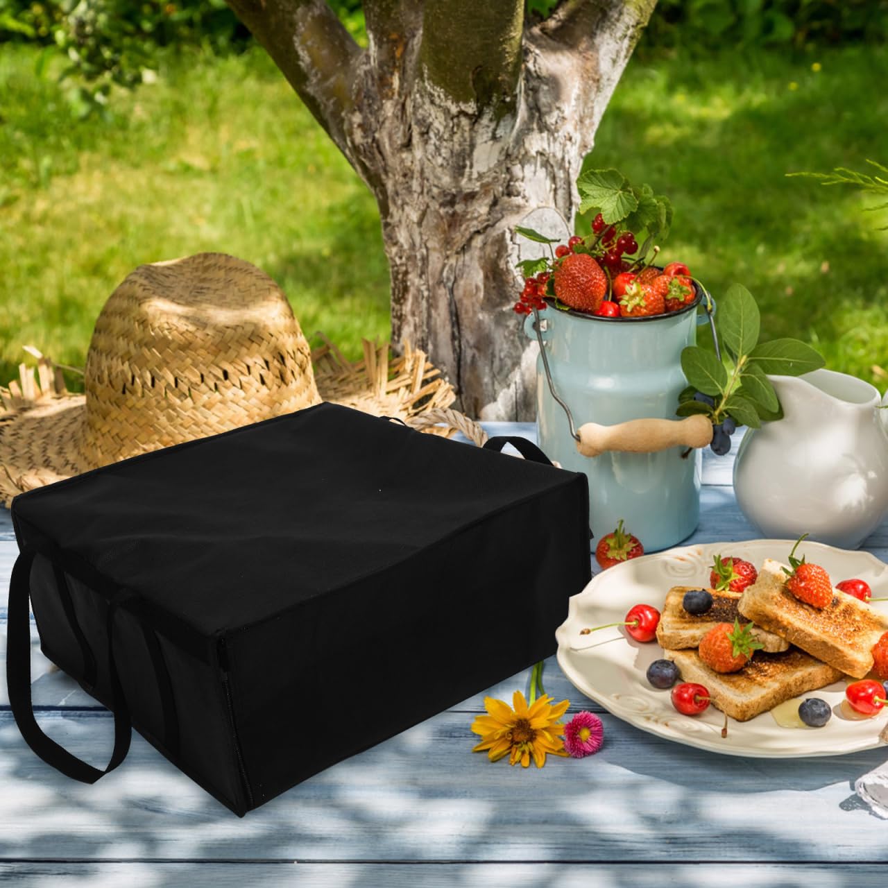 Isolierte Pizza-Liefertasche Faltbare Thermotasche Für Lebensmittel Große Kühltasche Für Takeout Praktische Tragetasche Mit Schultergurt Ideal Für Picknicks Und Reisen 50 X 50 X 205 cm