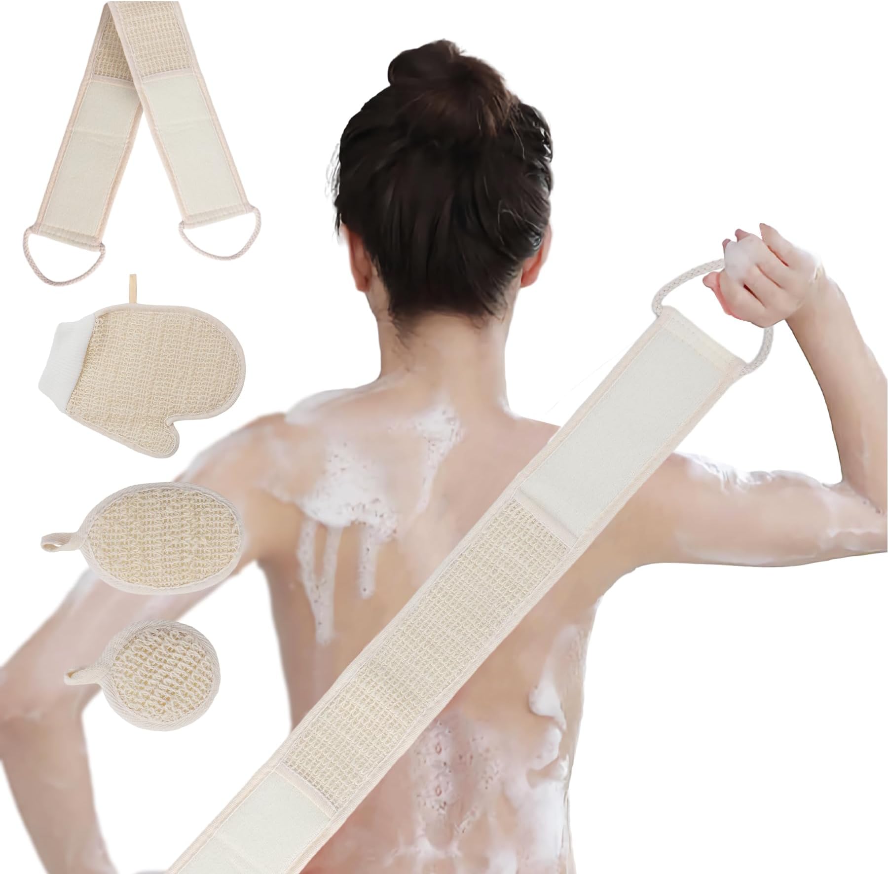 Luckinow Back Exfoliating Scrubber for Shower, Textured