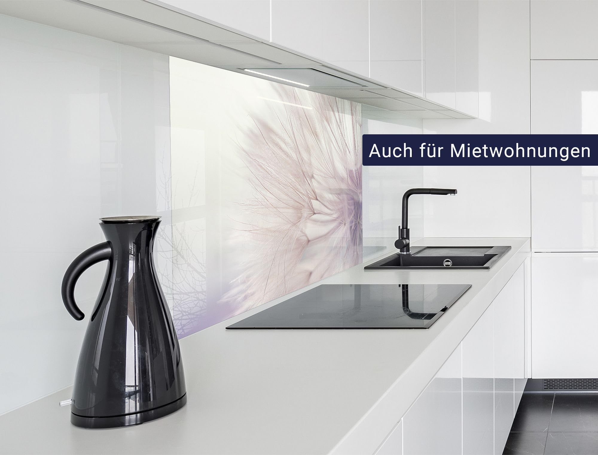 timalo Spritzschutz Wand für Herd, Küche Küchenrückwand Glasoptik | Acryl Glas 2mm | Glasrückwand Acrylglas Wandpaneele Rückwandschutz Platte | 100x50cm Löwenzahn Pusteblumen