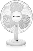 Vista 1 de Shop-Air 16" Oscillating Table Fan, 3 Speeds, High-Velocity, Quiet & Powerful Air Circulation, 70° Adjustable Head Tilt,Ideal for Home, Bedroom or