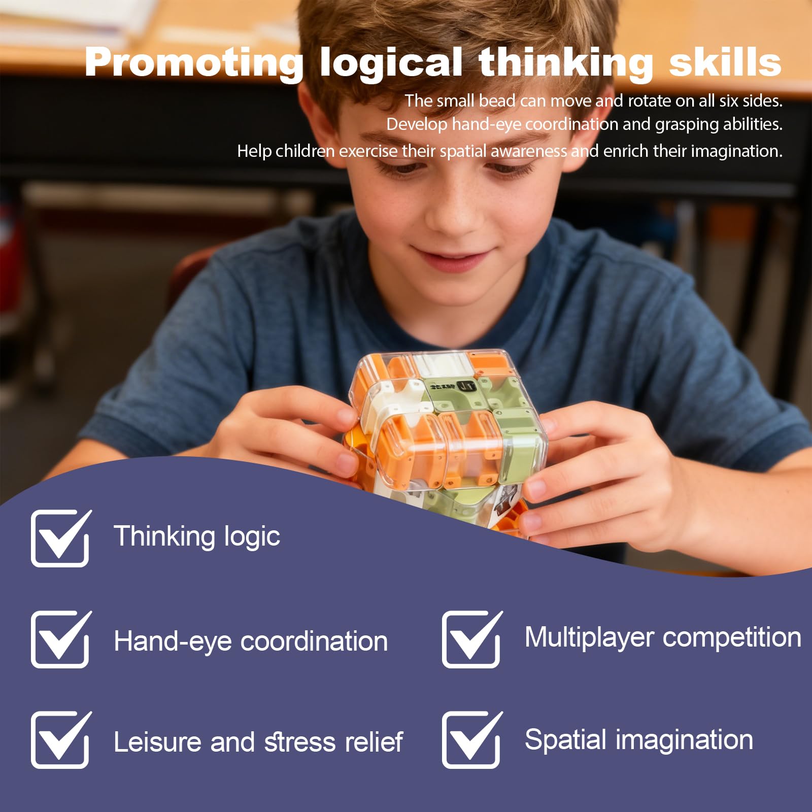 Large Labyrinth 3D Maze Cube, Engaging Brain Teaser Toy - Image 4