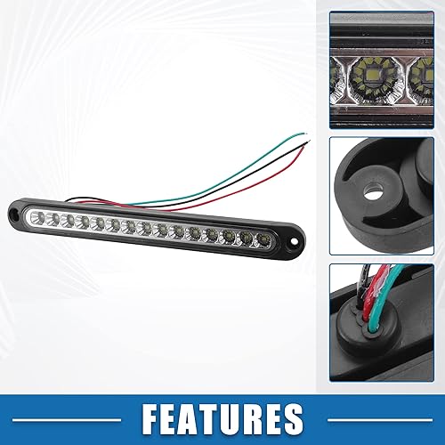 Miniatura 3 de 12V 24V 15 LED Remolque de coche Luz de identificación de señal de giro luz trasera tira blanca