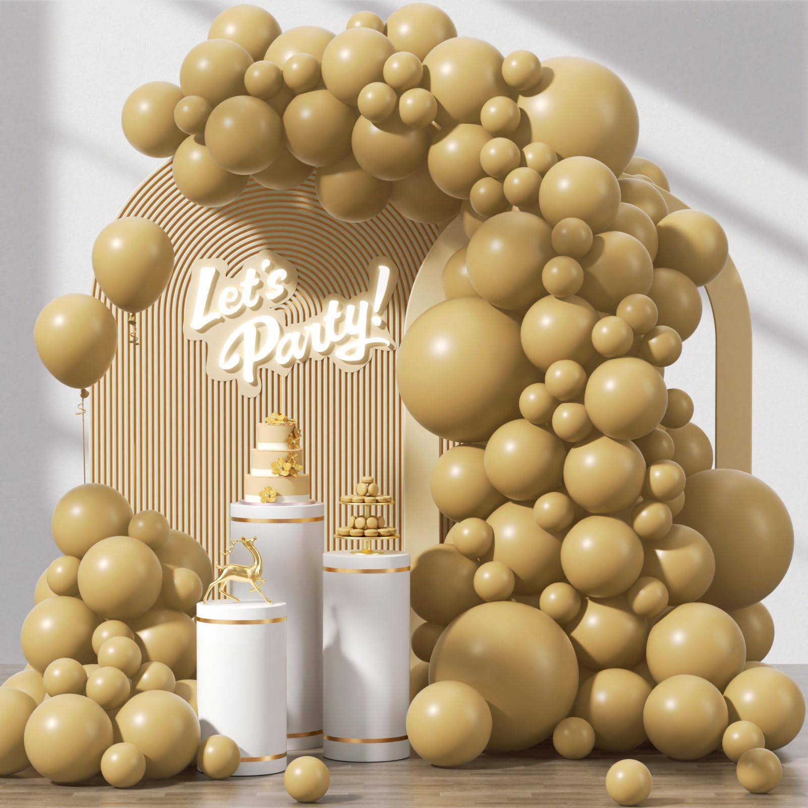 Metallic Gold Balloons - Garland Kit for Parties -25