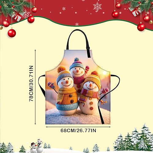 Miniatura 3 de Nuxovilar Delantales para mujer con bolsillos, 26.77 x 30.7 pulgadas, ideal para cocinar, hornear, reuniones de Navidad