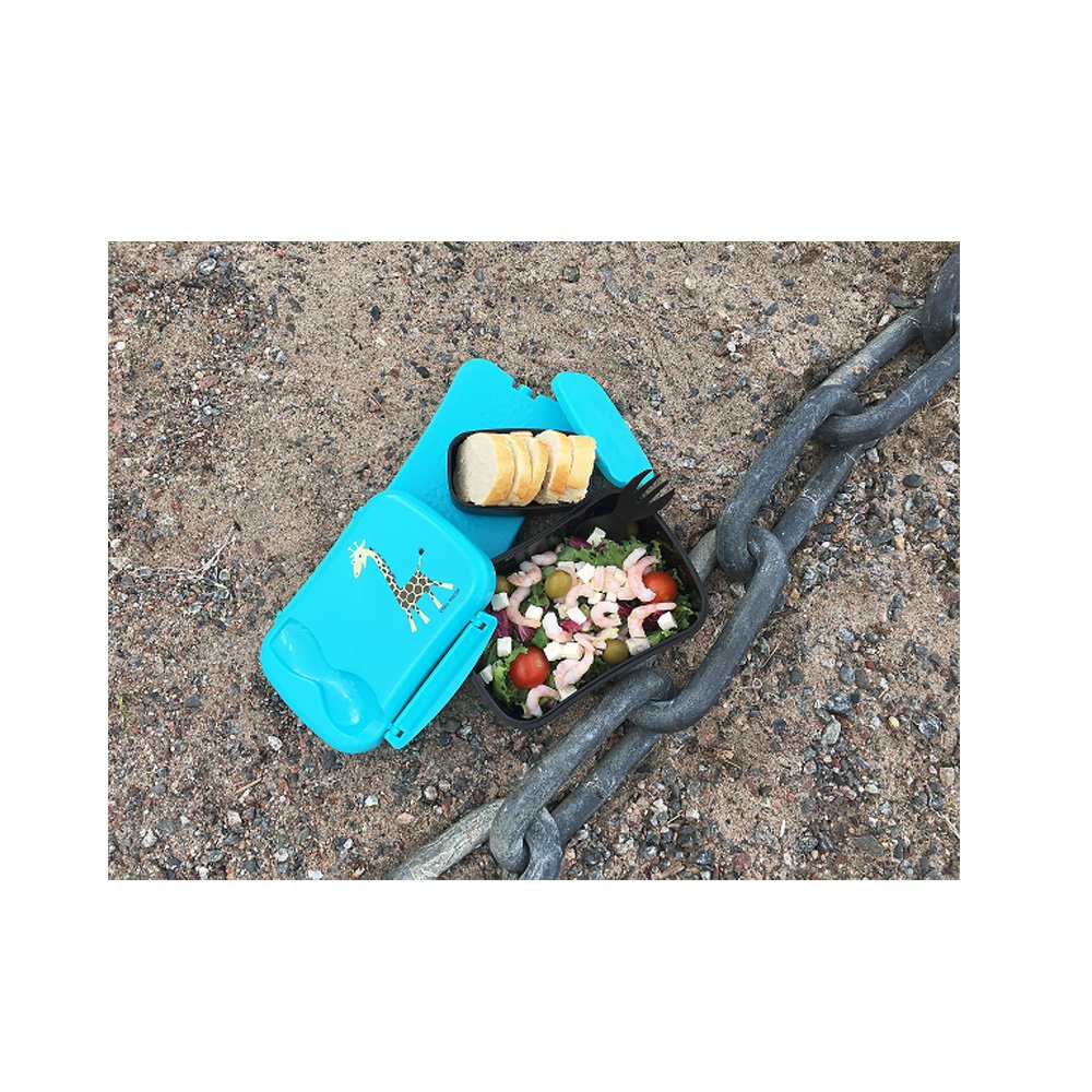 Carl Oscar Bento Box Enfant - Boîte à Repas Avec Bloc Réfrigérant 0,6L + 0,15L - Couverts Intégrés - Sans BPA - Orange