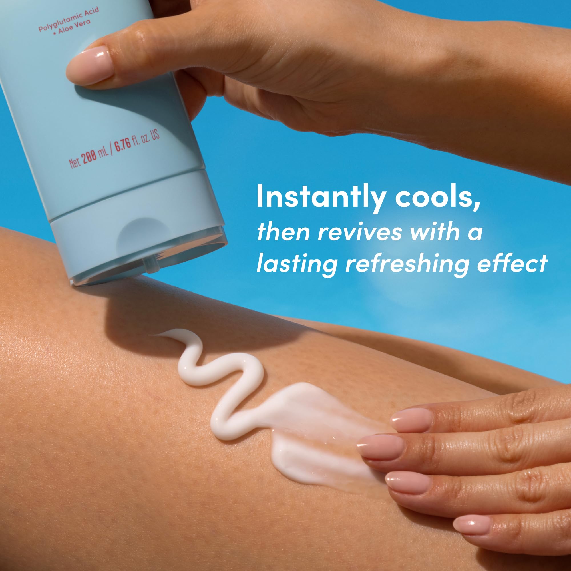 Coco & Eve Firming & Cooling Body Gel Lotion — Aftersun Care with Aloe Vera, Polyglutamic Acid for Sunburn Relief, Hydration & Skin Recovery. Soothing Moisturiser for Sun-irritated Skin. (6.76 fl oz)