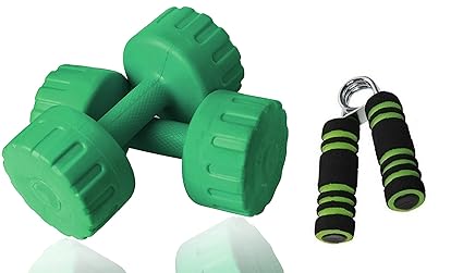 AURION M3+SOTGRIP-X 1 Hand Dumbbells Weights Fitness Home Gym Exercise Barbell 1kg, 2kg, 3kg, 4kg, 5kg (Blue, Pack of 2)